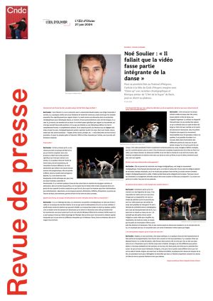 Vignette de Noé Soulier : "Il fallait que la vidéo fasse partie intégrante de la danse"