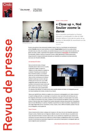 Vignette de "Close up", Noé Soulier zoome la danse