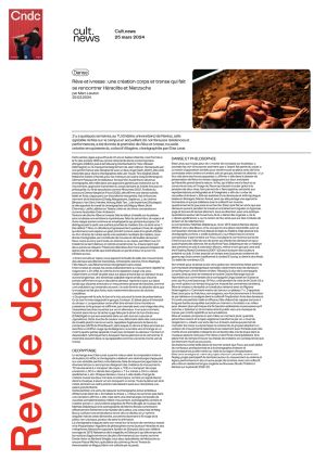 Vignette de Rêve et ivresse: une création corps et transe qui fait se rencontrer Héraclite et Nietzsche