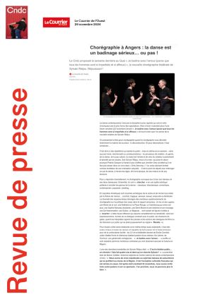 Vignette de Chorégraphie à Angers: la danse est un badinage sérieux... ou pas !