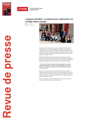 Vignette de Longué-Jumelles. La danse pour expression au collège Saint-Joseph