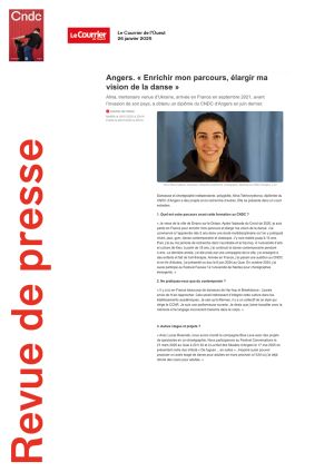 Vignette de Angers. "Enrichir mon parcours, élargir ma vision de la danse"