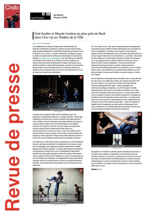 Vignette de Noé Soulier et Maude Gratton au plus près de Bach dans Close Up au Théâtre de la Ville