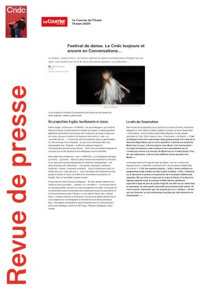 Vignette de Festival de danse. Le Cndc toujours et encore en Conversations...