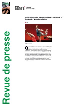 Vignette de Trisha Brown, Noé Soulier - Working Title / For M.G. : The Movie / Nouvelle création