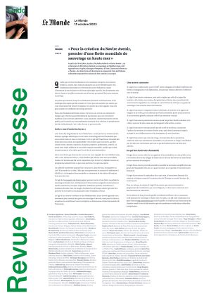 Vignette de Pour la création du Navire Avenir, premier d'une flotte mondiale de sauvetage en haute mer