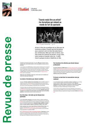 Vignette de "J'aurais voulu être un artiste" : les formations qui mènent au monde de l'art du spectacle