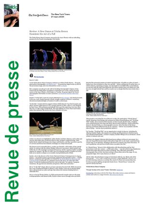 Vignette de Review: A New Dance at Trisha Brown Examines the Act of a Fall