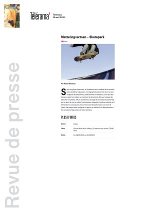 Vignette de Mette Ingvartsen - Skatepark