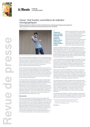 Vignette de Danse: Noé Soulier, assembleur de mikados chorégraphiques