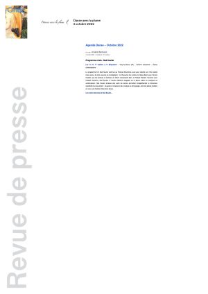 Vignette de Agenda Danse Octobre 2022