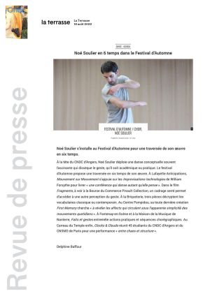 Vignette de Noé Soulier en 6 temps dans le Festival d'Automne