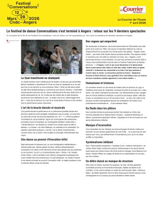 Vignette de Le festival de danse Conversations s’est terminé à Angers : retour sur les 9 derniers spectacles