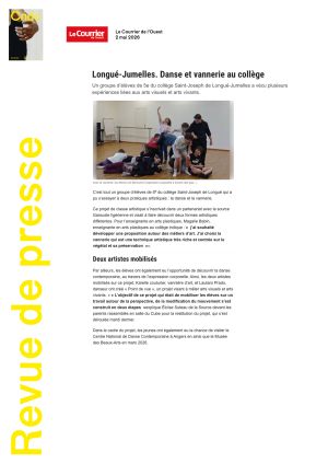 Vignette de Longué-Jumelles. Danse et vannerie au collège