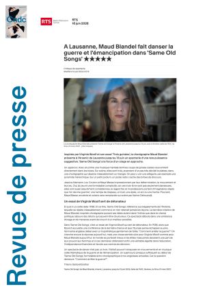 Vignette de A Lausanne, Maud Blandel fait danser la guerre et l'émancipation dans 'Same Old Songs'