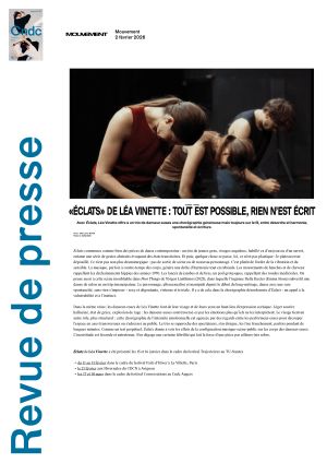 Vignette de «Éclats» de Léa Vinette : Tout est possible, rien n'est écrit