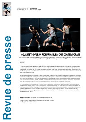 Vignette de «Quartet» d'Alban Richard : Burn-out contemporain