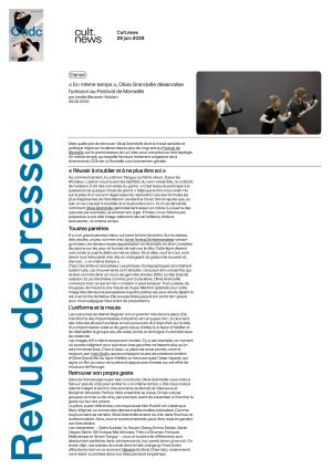 Vignette de « En même temps », Olivia Grandville désacralise l’unisson au Festival de Marseille