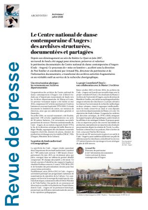 Vignette de Le Centre national de danse contemporaine d'Angers : des archives structurées, documentées et partagées
