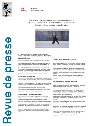 Vignette de « Ce festival, c'est vraiment une rencontre entre le public et les artistes » : À La Rochelle, le MM Festival fête ses dix ans avec Bach, la danse et des concerts pas comme les autres